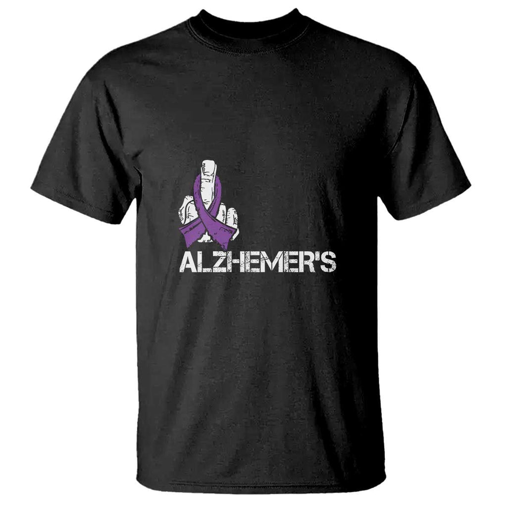 Fuck Alzheimer's Dementia Purple Ribbon T Shirt TS09 Black Print Your Wear