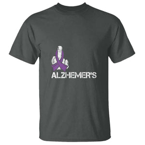 Fuck Alzheimer's Dementia Purple Ribbon T Shirt TS09 Dark Heather Print Your Wear