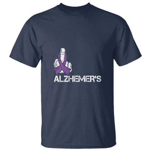 Fuck Alzheimer's Dementia Purple Ribbon T Shirt TS09 Navy Print Your Wear