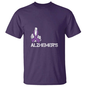 Fuck Alzheimer's Dementia Purple Ribbon T Shirt TS09 Purple Print Your Wear