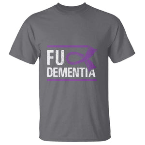 Fuck Dementia Alzheimer Purple Ribbon T Shirt TS09 Charcoal Print Your Wear