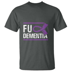 Fuck Dementia Alzheimer Purple Ribbon T Shirt TS09 Dark Heather Print Your Wear