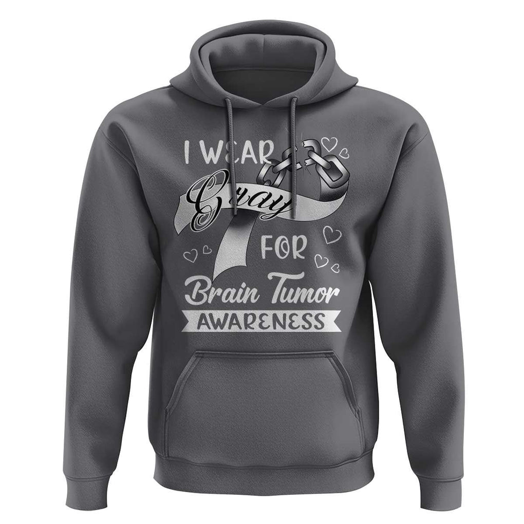 I Wear Gray For Brain Tumor Awareness Hoodie TS09 Charcoal Print Your Wear