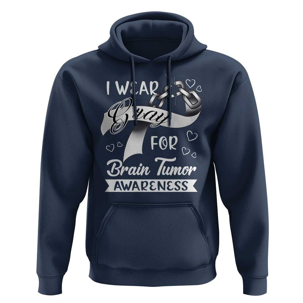 I Wear Gray For Brain Tumor Awareness Hoodie TS09 Navy Print Your Wear