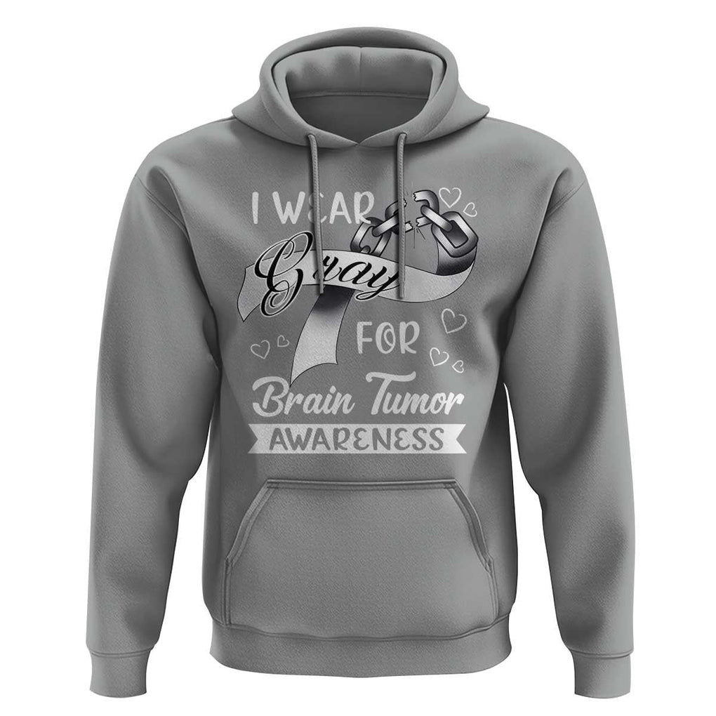 I Wear Gray For Brain Tumor Awareness Hoodie TS09 Sport Gray Print Your Wear
