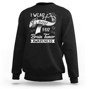 I Wear Gray For Brain Tumor Awareness Sweatshirt TS09 Black Print Your Wear