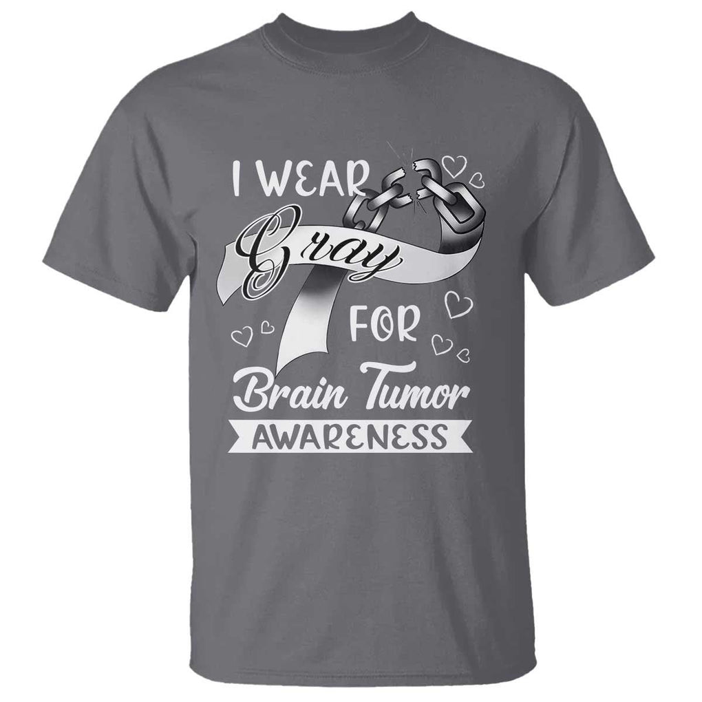 I Wear Gray For Brain Tumor Awareness T Shirt TS09 Charcoal Print Your Wear