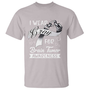 I Wear Gray For Brain Tumor Awareness T Shirt TS09 Ice Gray Print Your Wear