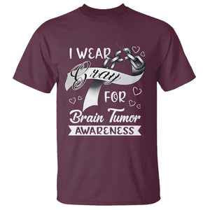 I Wear Gray For Brain Tumor Awareness T Shirt TS09 Maroon Print Your Wear