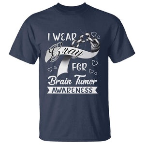 I Wear Gray For Brain Tumor Awareness T Shirt TS09 Navy Print Your Wear