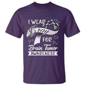 I Wear Gray For Brain Tumor Awareness T Shirt TS09 Purple Print Your Wear