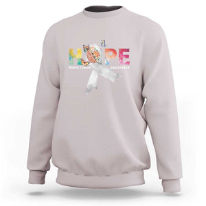 Hope Brain Tumor Awareness Gray Ribbon Sweatshirt TS09 Ice Gray Print Your Wear