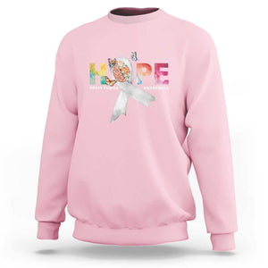 Hope Brain Tumor Awareness Gray Ribbon Sweatshirt TS09 Light Pink Print Your Wear