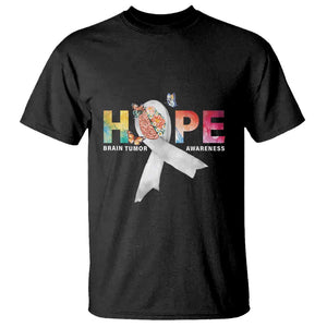 Hope Brain Tumor Awareness Gray Ribbon T Shirt TS09 Black Print Your Wear