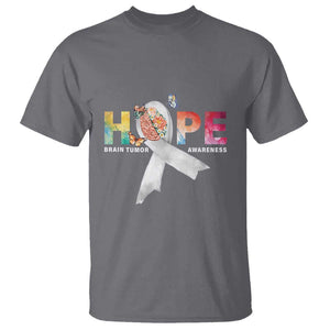 Hope Brain Tumor Awareness Gray Ribbon T Shirt TS09 Charcoal Print Your Wear