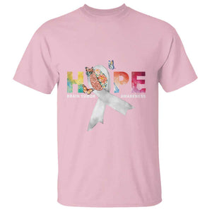 Hope Brain Tumor Awareness Gray Ribbon T Shirt TS09 Light Pink Print Your Wear