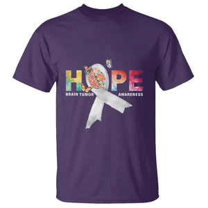 Hope Brain Tumor Awareness Gray Ribbon T Shirt TS09 Purple Print Your Wear