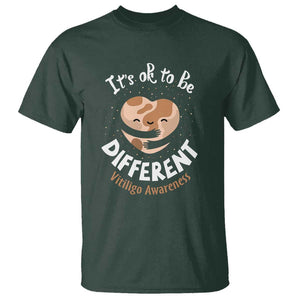 Vitiligo Awareness T Shirt Its Ok To Be Different TS09 Dark Forest Green Print Your Wear