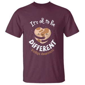 Vitiligo Awareness T Shirt Its Ok To Be Different TS09 Maroon Print Your Wear