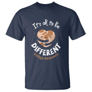 Vitiligo Awareness T Shirt Its Ok To Be Different TS09 Navy Print Your Wear