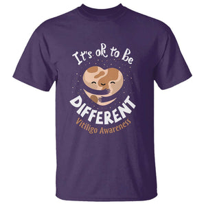 Vitiligo Awareness T Shirt Its Ok To Be Different TS09 Purple Print Your Wear