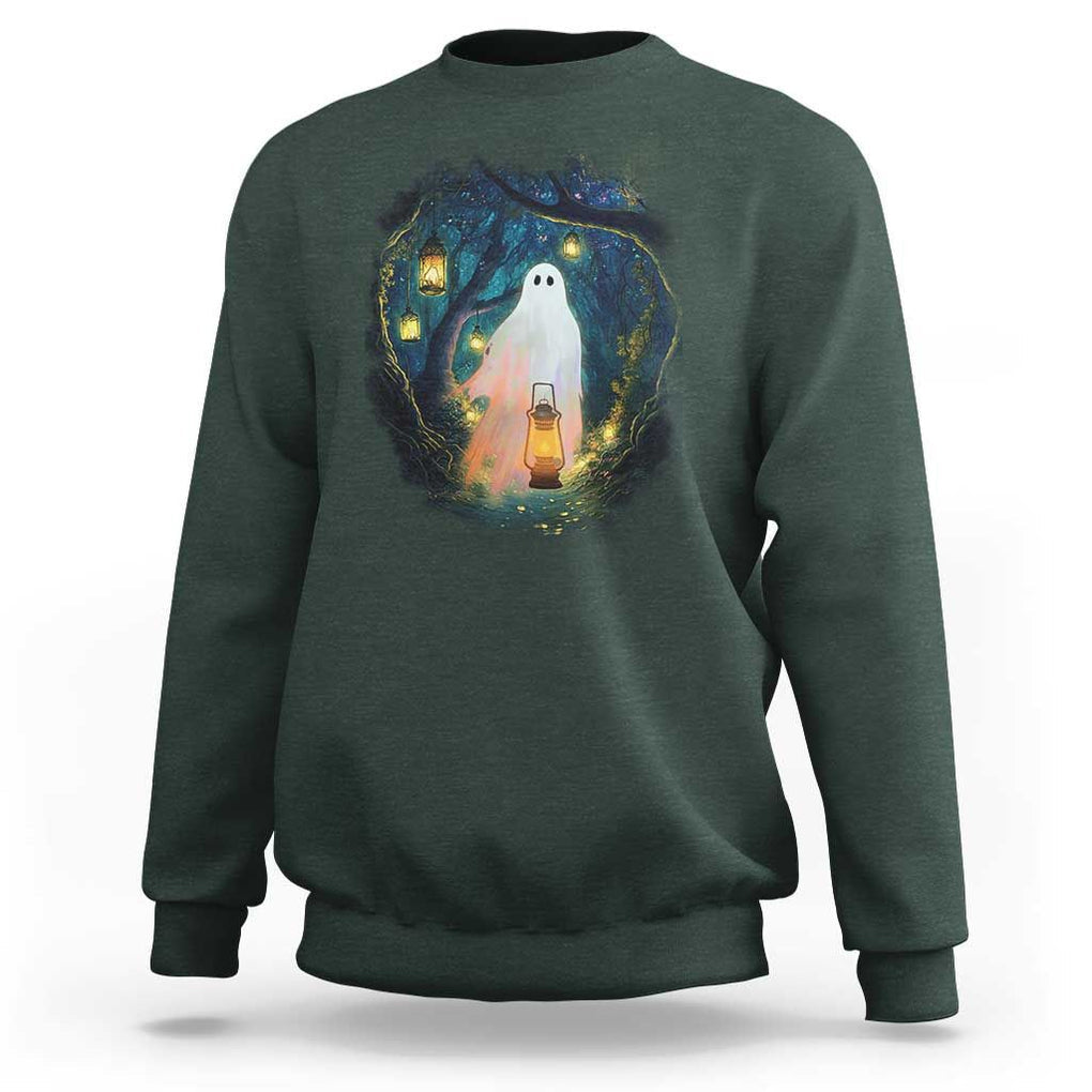 Ghost Sweatshirt Ghost In The Forest Shirt TS09 Dark Forest Green Print Your Wear