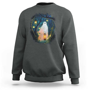 Ghost Sweatshirt Ghost In The Forest Shirt TS09 Dark Heather Print Your Wear