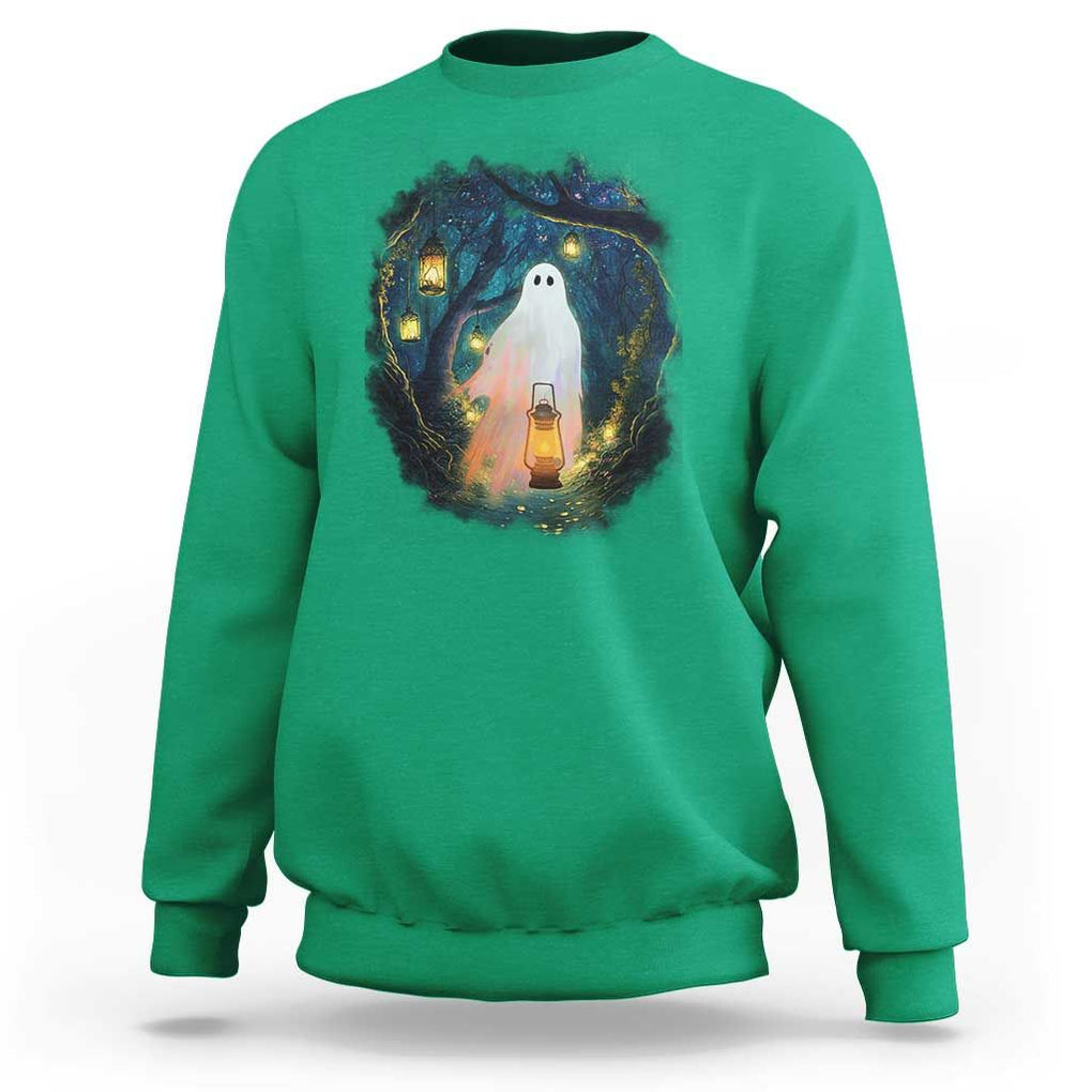 Ghost Sweatshirt Ghost In The Forest Shirt TS09 Irish Green Print Your Wear
