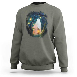 Ghost Sweatshirt Ghost In The Forest Shirt TS09 Military Green Print Your Wear