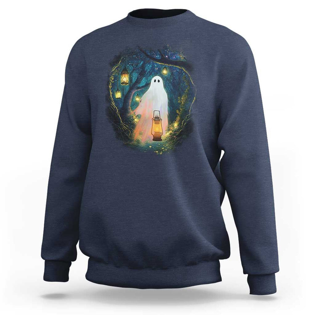 Ghost Sweatshirt Ghost In The Forest Shirt TS09 Navy Print Your Wear