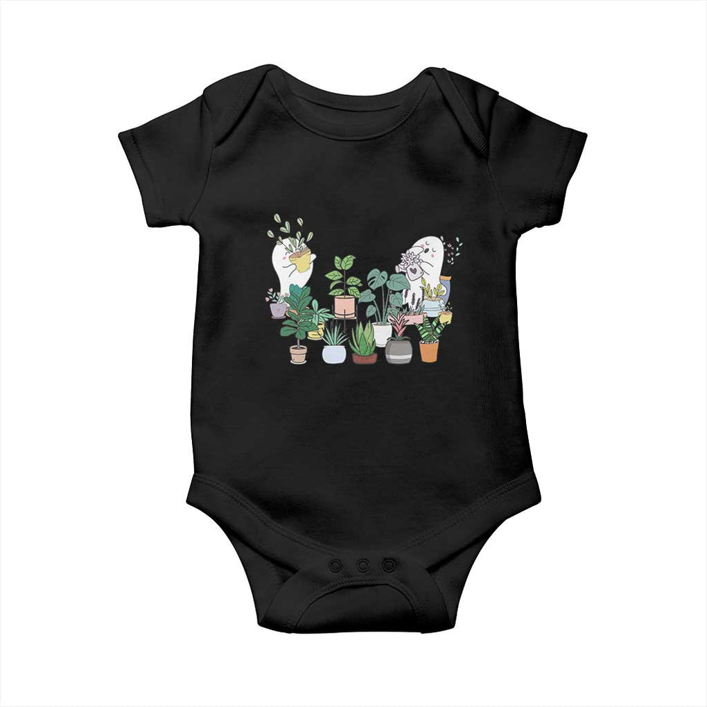 Ghost Garden Halloween Gardener Gardening Baby Onesie TS09 Black Print Your Wear