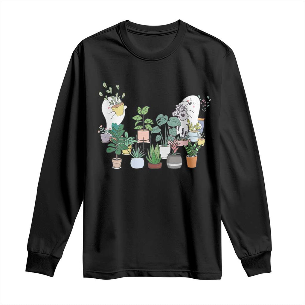 Ghost Garden Halloween Gardener Gardening Long Sleeve Shirt TS09 Black Print Your Wear