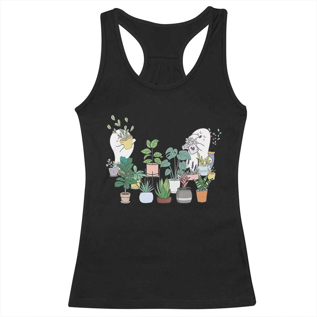 Ghost Garden Halloween Gardener Gardening Racerback Tank Top TS09 Black Print Your Wear