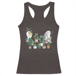 Ghost Garden Halloween Gardener Gardening Racerback Tank Top TS09 Dark Chocolate Print Your Wear