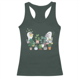 Ghost Garden Halloween Gardener Gardening Racerback Tank Top TS09 Dark Forest Green Print Your Wear