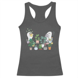 Ghost Garden Halloween Gardener Gardening Racerback Tank Top TS09 Dark Heather Print Your Wear