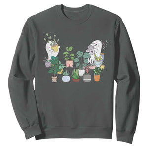 Ghost Garden Halloween Gardener Gardening Sweatshirt TS09 Dark Heather Print Your Wear