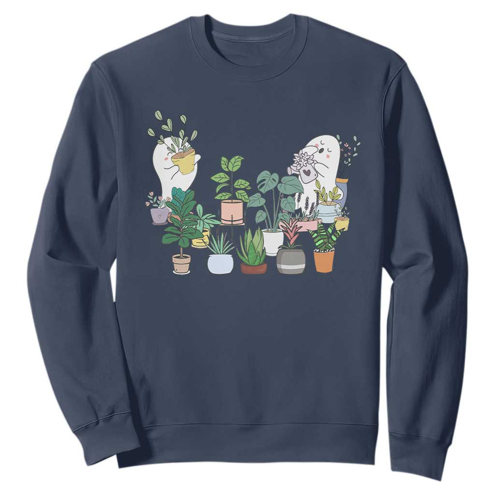 Ghost Garden Halloween Gardener Gardening Sweatshirt TS09 Navy Print Your Wear