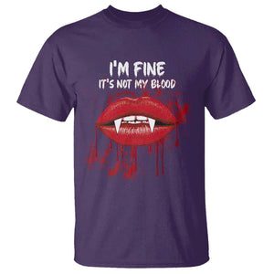 Halloween T Shirt Vampire Blood Lip I'm Fine It's Not My Blood TS09 Purple Print Your Wear