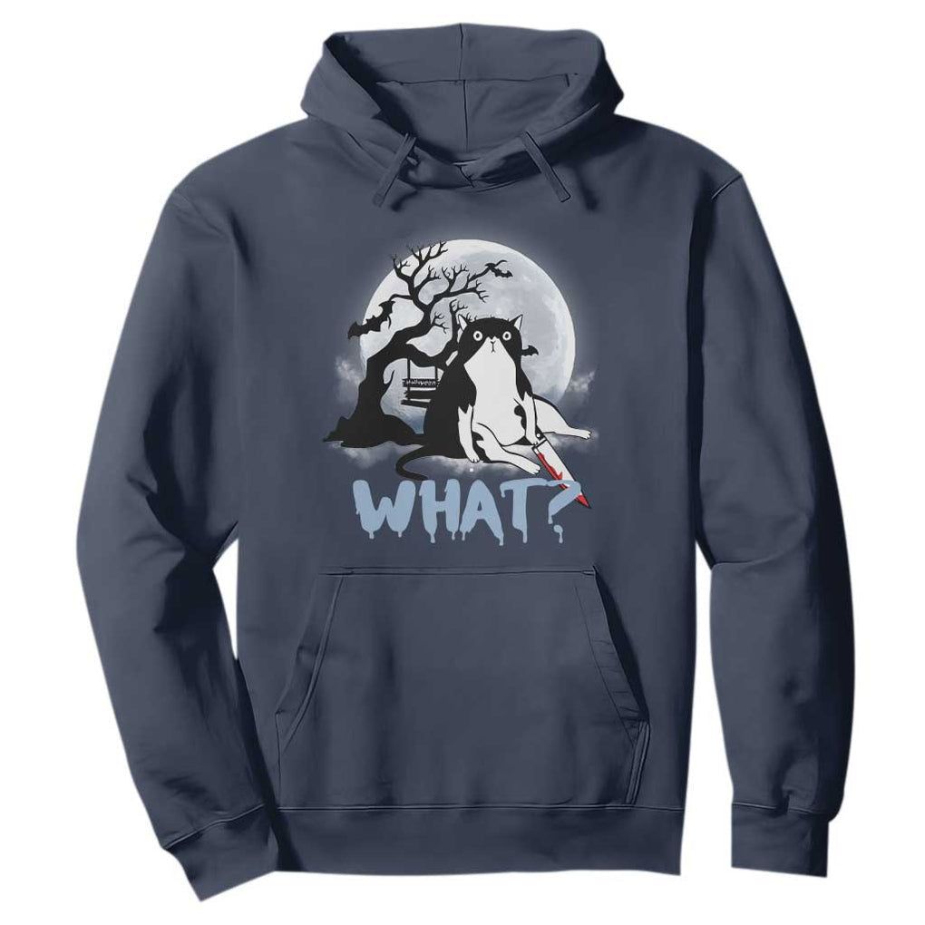 Halloween Cat Hoodie What Cat Murder Spooky Season TS09 Navy Print Your Wear