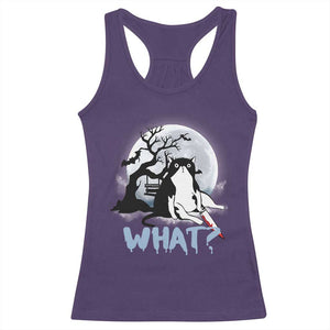 Halloween Cat Racerback Tank Top What Cat Murder Spooky Season TS09 Purple Print Your Wear