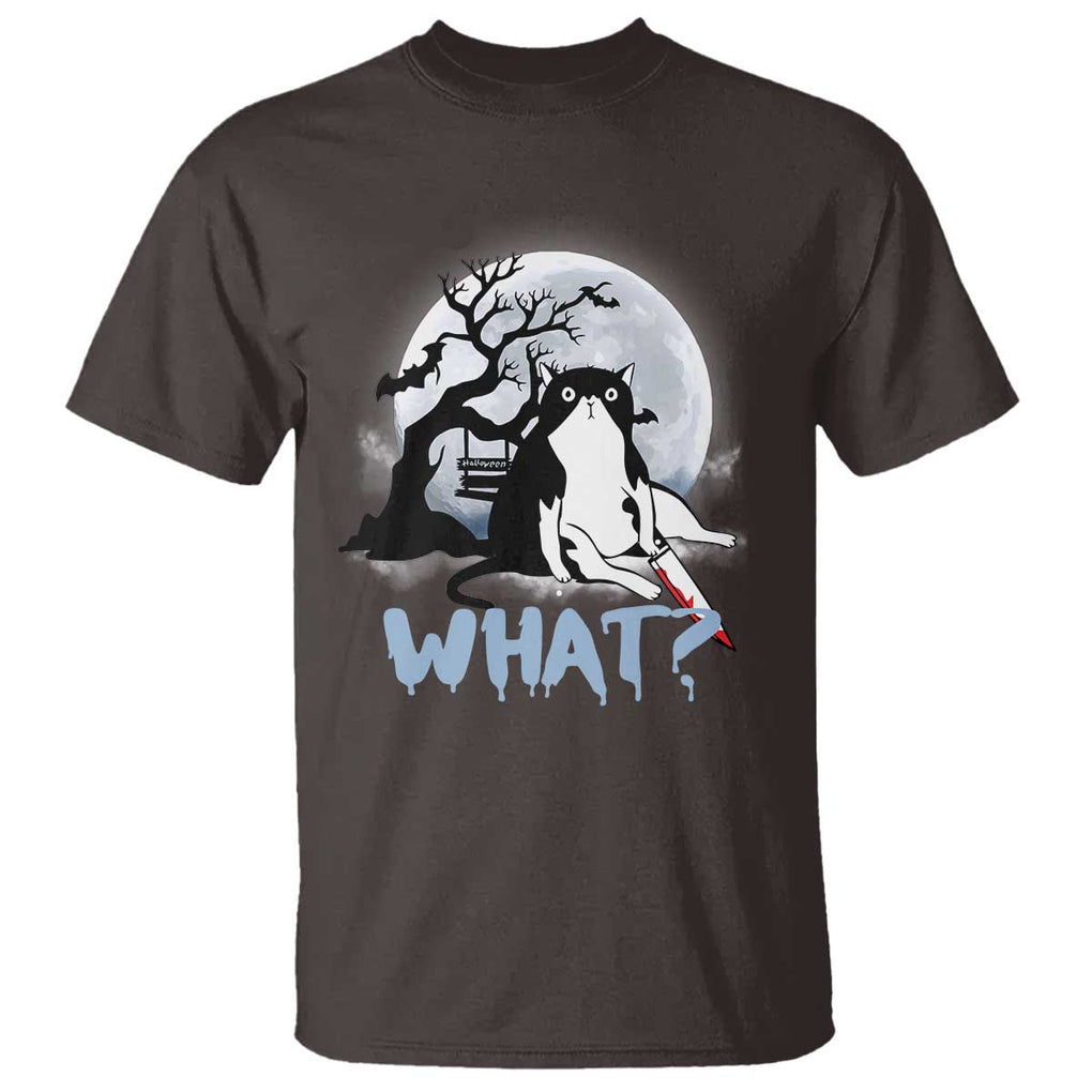Halloween Cat T Shirt What Cat Murder Spooky Season TS09 Dark Chocolate Print Your Wear