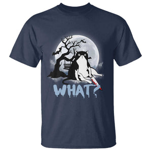 Halloween Cat T Shirt What Cat Murder Spooky Season TS09 Navy Print Your Wear