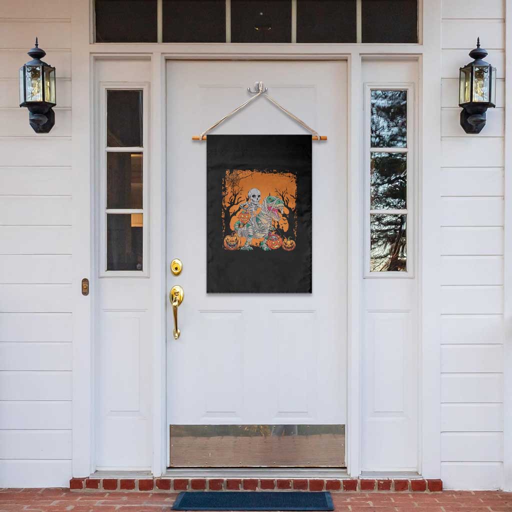 Funny Halloween Skeleton Riding Dinosaur Garden Flag TS09 Print Your Wear
