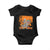 Funny Halloween Skeleton Riding Dinosaur Baby Onesie TS09 Black Print Your Wear