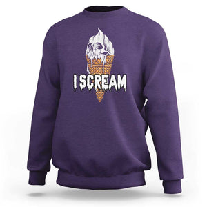Halloween Sweatshirt I Scream Ice Cream Ghost TS09 Purple Print Your Wear