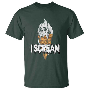 Halloween T Shirt I Scream Ice Cream Ghost TS09 Dark Forest Green Print Your Wear