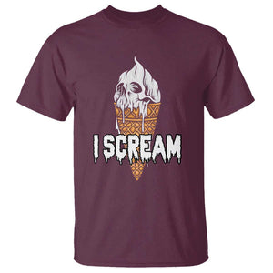 Halloween T Shirt I Scream Ice Cream Ghost TS09 Maroon Print Your Wear