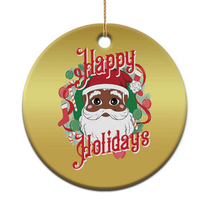 Black Santa Christmas Ornament Happy Holidays African American Santa TS09 Print Your Wear