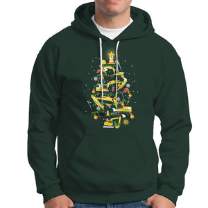 Santa Reindeer Riding Monster Truck Christmas Tree Hoodie TS09 Dark Forest Green Printyourwear